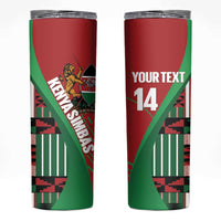 Custom Kenya Cricket Skinny Tumbler Come On Simbas Kente Pattern - Wonder Print Shop
