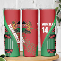 Custom Kenya Cricket Skinny Tumbler Come On Simbas Kente Pattern - Wonder Print Shop