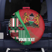 Custom Kenya Cricket Spare Tire Cover Come On Simbas Kente Pattern - Wonder Print Shop