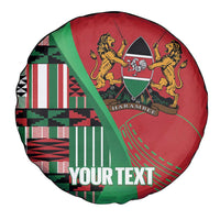 Custom Kenya Cricket Spare Tire Cover Come On Simbas Kente Pattern - Wonder Print Shop