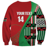 Custom Kenya Cricket Sweatshirt Come On Simbas Kente Pattern - Wonder Print Shop