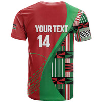 Custom Kenya Cricket T Shirt Come On Simbas Kente Pattern - Wonder Print Shop