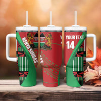 Custom Kenya Cricket Tumbler With Handle Come On Simbas Kente Pattern - Wonder Print Shop