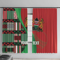 Custom Kenya Cricket Window Curtain Come On Simbas Kente Pattern - Wonder Print Shop