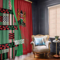 Custom Kenya Cricket Window Curtain Come On Simbas Kente Pattern - Wonder Print Shop