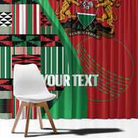 Custom Kenya Cricket Window Curtain Come On Simbas Kente Pattern - Wonder Print Shop