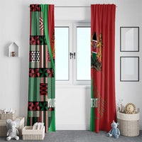 Custom Kenya Cricket Window Curtain Come On Simbas Kente Pattern - Wonder Print Shop