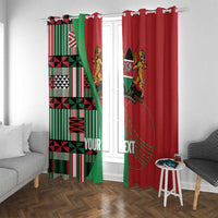 Custom Kenya Cricket Window Curtain Come On Simbas Kente Pattern - Wonder Print Shop