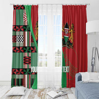 Custom Kenya Cricket Window Curtain Come On Simbas Kente Pattern - Wonder Print Shop