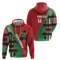 Custom Kenya Cricket Zip Hoodie Come On Simbas Kente Pattern - Wonder Print Shop