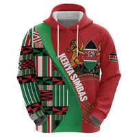 Custom Kenya Cricket Zip Hoodie Come On Simbas Kente Pattern - Wonder Print Shop