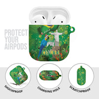 Christmas In July Brazil AirPods Case Feliz Natal Blue Macaw Santa Tropical Vibes