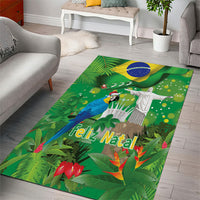 Christmas In July Brazil Area Rug Feliz Natal Blue Macaw Santa Tropical Vibes