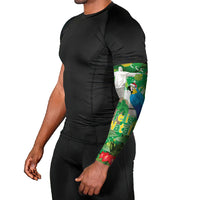 Christmas In July Brazil Arm Sleeves Feliz Natal Blue Macaw Santa Tropical Vibes