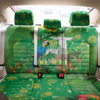Christmas In July Brazil Back Car Seat Cover Feliz Natal Blue Macaw Santa Tropical Vibes