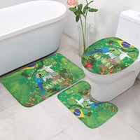 Christmas In July Brazil Bathroom Set Feliz Natal Blue Macaw Santa Tropical Vibes