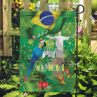 Christmas In July Brazil Garden Flag Feliz Natal Blue Macaw Santa Tropical Vibes