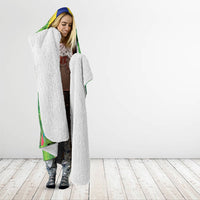 Christmas In July Brazil Hooded Blanket Feliz Natal Blue Macaw Santa Tropical Vibes