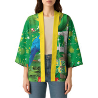 Christmas In July Brazil Kimono Feliz Natal Blue Macaw Santa Tropical Vibes