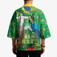 Christmas In July Brazil Kimono Feliz Natal Blue Macaw Santa Tropical Vibes