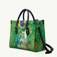 Christmas In July Brazil Leather Bag Feliz Natal Blue Macaw Santa Tropical Vibes