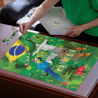Christmas In July Brazil Puzzle Feliz Natal Blue Macaw Santa Tropical Vibes