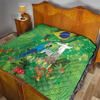 Christmas In July Brazil Quilt Feliz Natal Blue Macaw Santa Tropical Vibes
