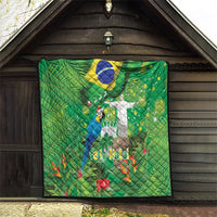 Christmas In July Brazil Quilt Feliz Natal Blue Macaw Santa Tropical Vibes