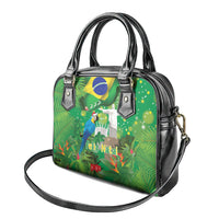 Christmas In July Brazil Shoulder Handbag Feliz Natal Blue Macaw Santa Tropical Vibes