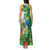 Christmas In July Brazil Tank Maxi Dress Feliz Natal Blue Macaw Santa Tropical Vibes
