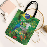 Christmas In July Brazil Tote Bag Feliz Natal Blue Macaw Santa Tropical Vibes