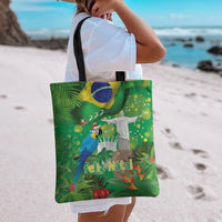 Christmas In July Brazil Tote Bag Feliz Natal Blue Macaw Santa Tropical Vibes