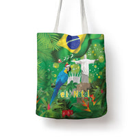 Christmas In July Brazil Tote Bag Feliz Natal Blue Macaw Santa Tropical Vibes