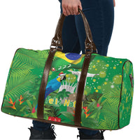 Christmas In July Brazil Travel Bag Feliz Natal Blue Macaw Santa Tropical Vibes