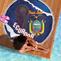 Custom Ecuador 2026 Football Beach Blanket Come On La Tri Grunge Style