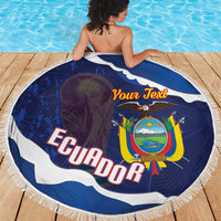 Custom Ecuador 2026 Football Beach Blanket Come On La Tri Grunge Style