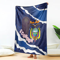 Custom Ecuador 2026 Football Blanket Come On La Tri Grunge Style