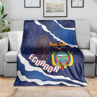 Custom Ecuador 2026 Football Blanket Come On La Tri Grunge Style