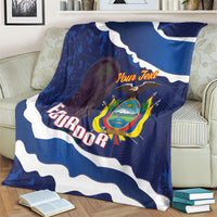 Custom Ecuador 2026 Football Blanket Come On La Tri Grunge Style
