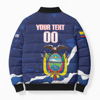 Custom Ecuador 2026 Football Bomber Puffer Jacket Come On La Tri Grunge Style