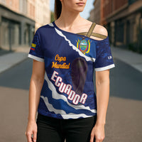 Custom Ecuador 2026 Football Cross Shoulder Shirt Come On La Tri Grunge Style