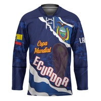 Custom Ecuador 2026 Football Hockey Jersey Come On La Tri Grunge Style