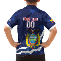 Custom Ecuador 2026 Football Kid Hawaiian Shirt Come On La Tri Grunge Style