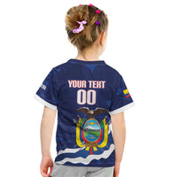 Custom Ecuador 2026 Football Kid T Shirt Come On La Tri Grunge Style