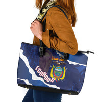 Custom Ecuador 2026 Football Leather Tote Bag Come On La Tri Grunge Style