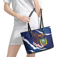 Custom Ecuador 2026 Football Leather Tote Bag Come On La Tri Grunge Style