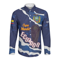Custom Ecuador 2026 Football Long Sleeve Button Shirt Come On La Tri Grunge Style