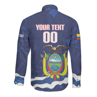 Custom Ecuador 2026 Football Long Sleeve Button Shirt Come On La Tri Grunge Style