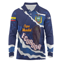 Custom Ecuador 2026 Football Long Sleeve Polo Shirt Come On La Tri Grunge Style