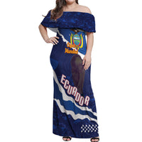Custom Ecuador 2026 Football Off Shoulder Maxi Dress Come On La Tri Grunge Style